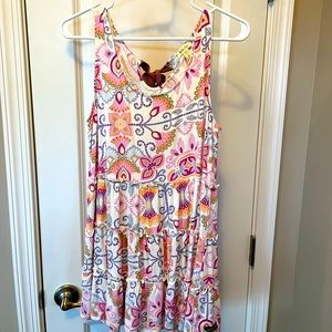 Matilda Jane tunic tank - floral & paisley with tie back detail - size S